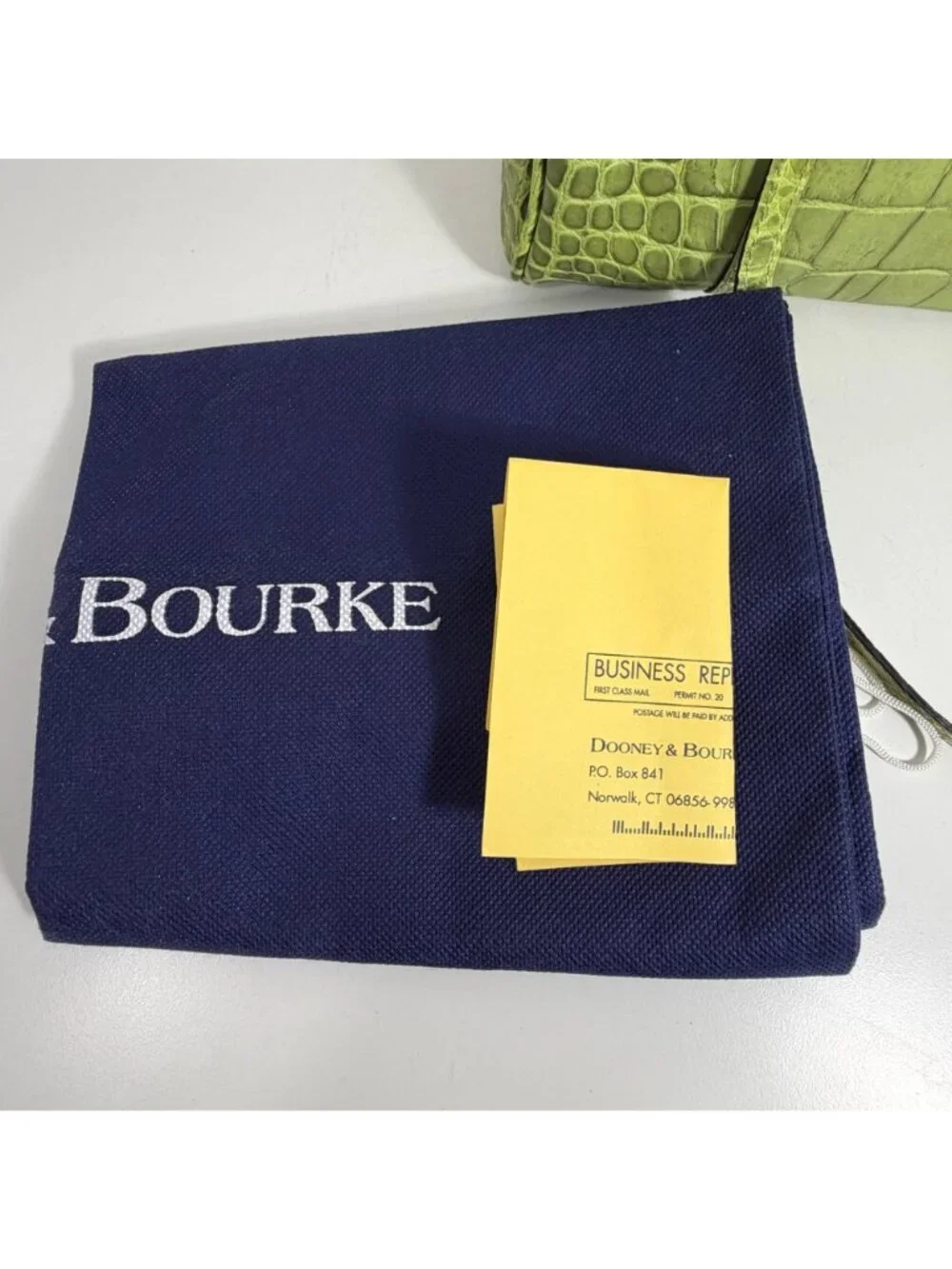 VTG Dooney & Bourke Alligator Croc Embossed Kiwi Green Leather Bag NWT